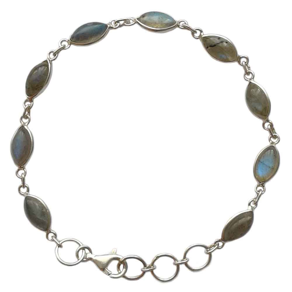 Bracelet labradorite en argent massif 925