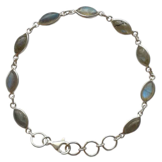 Bracelet labradorite en argent massif 925