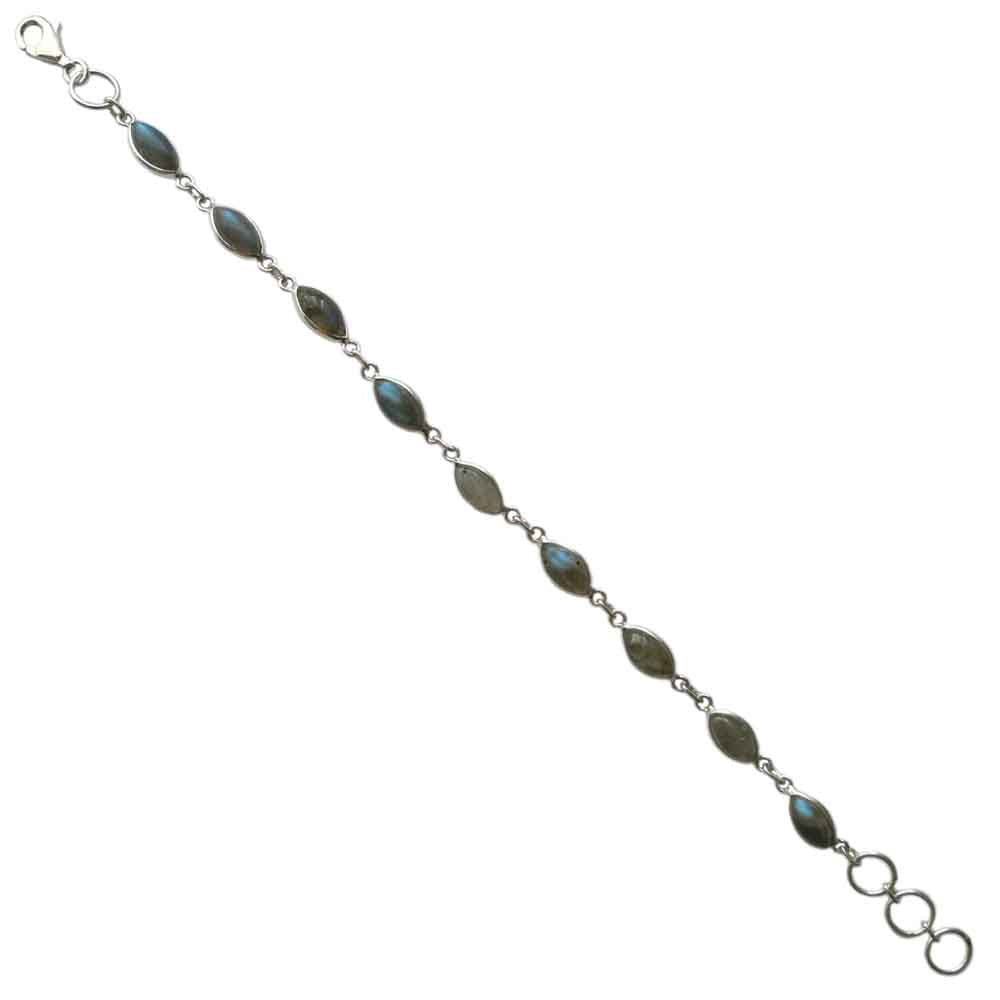Bracelet labradorite en argent massif 925