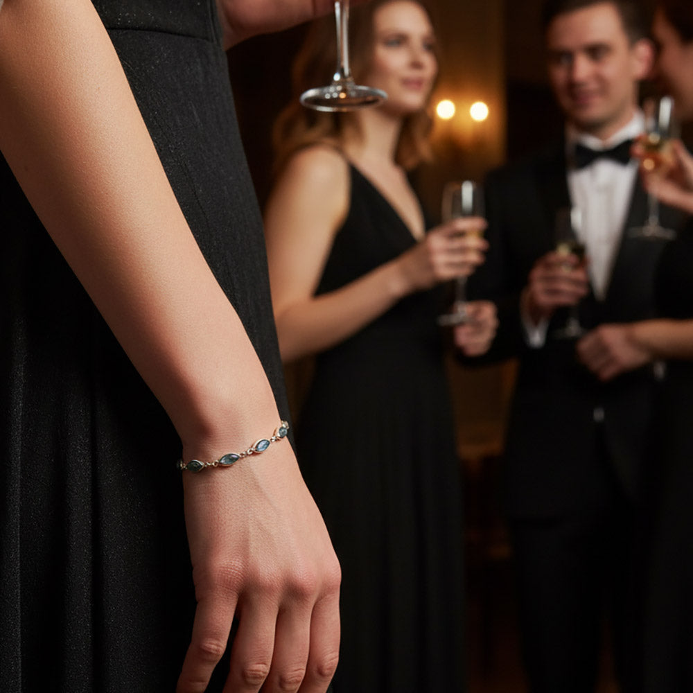 Bracelet labradorite en argent massif 925