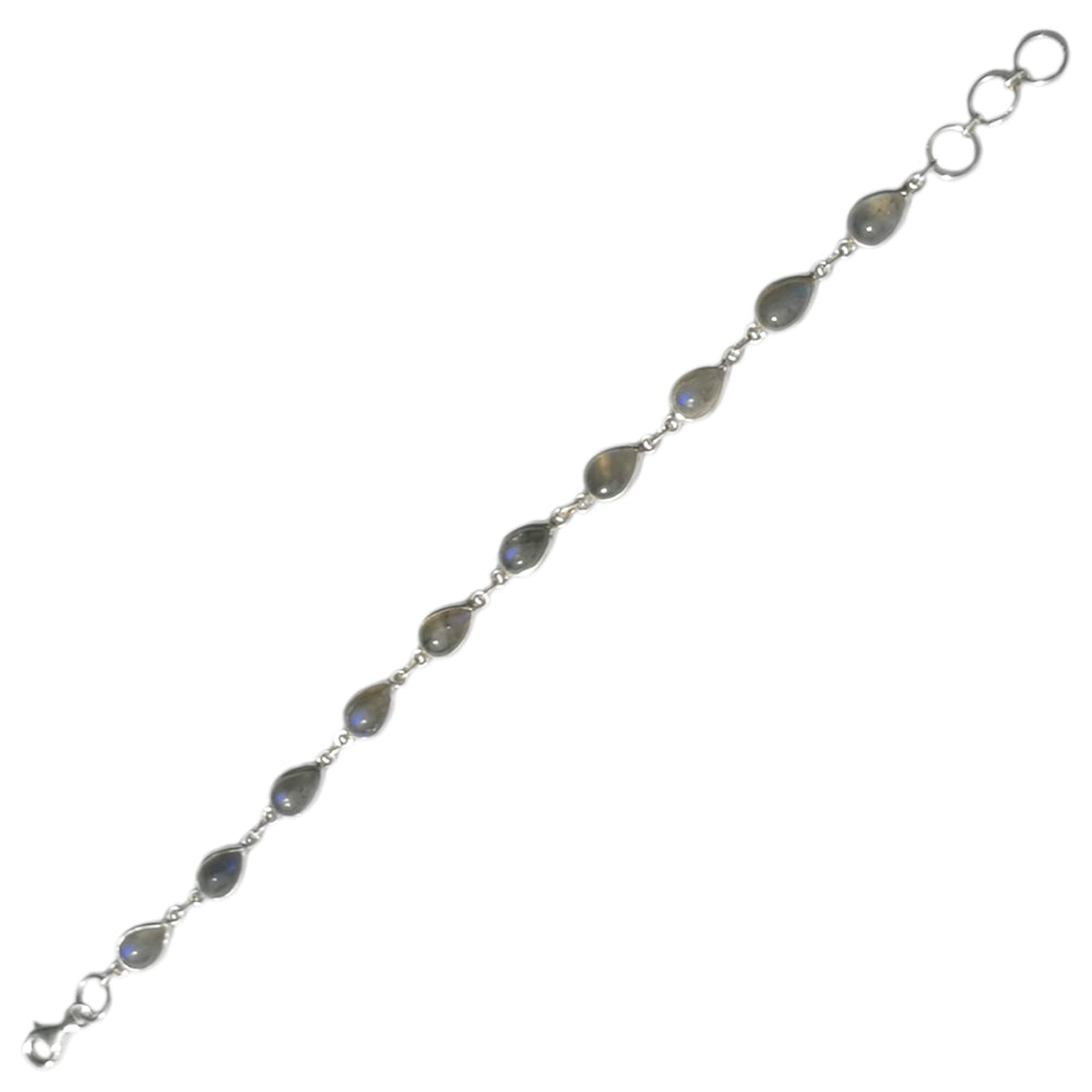 Bracelet labradorite en argent massif 925