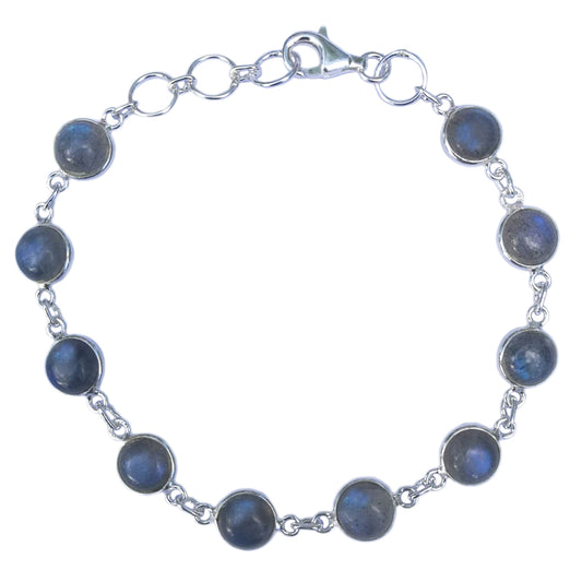 Bracelet labradorite en argent massif 925