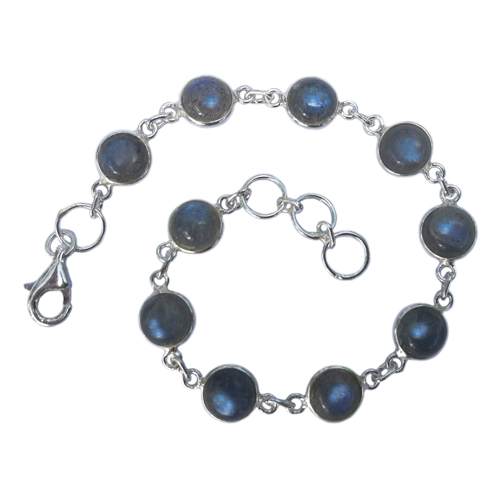 Bracelet labradorite en argent massif 925