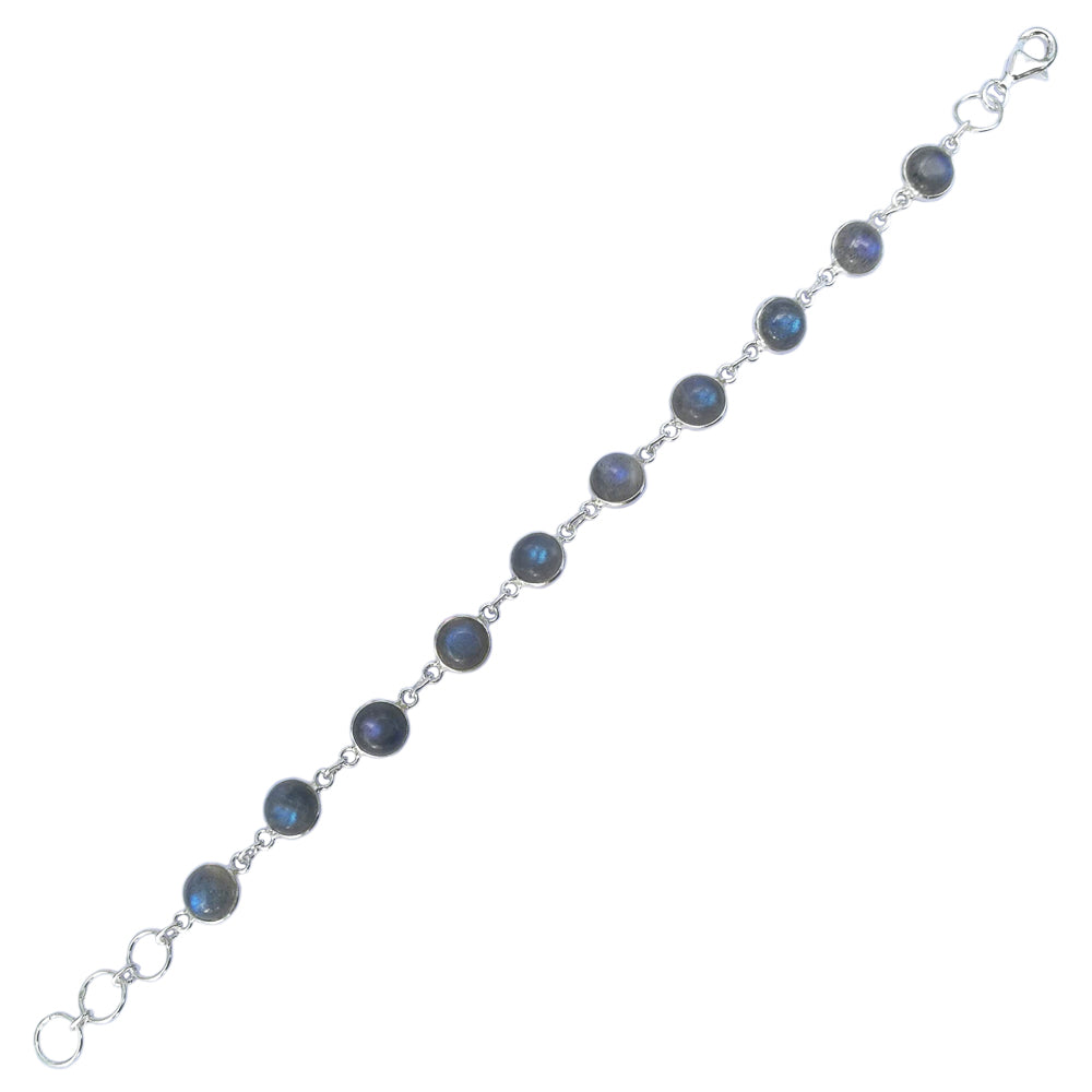 Bracelet labradorite en argent massif 925