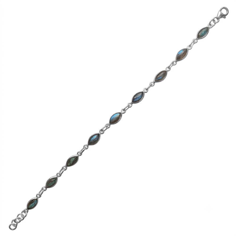 Bracelet labradorite en argent massif 925