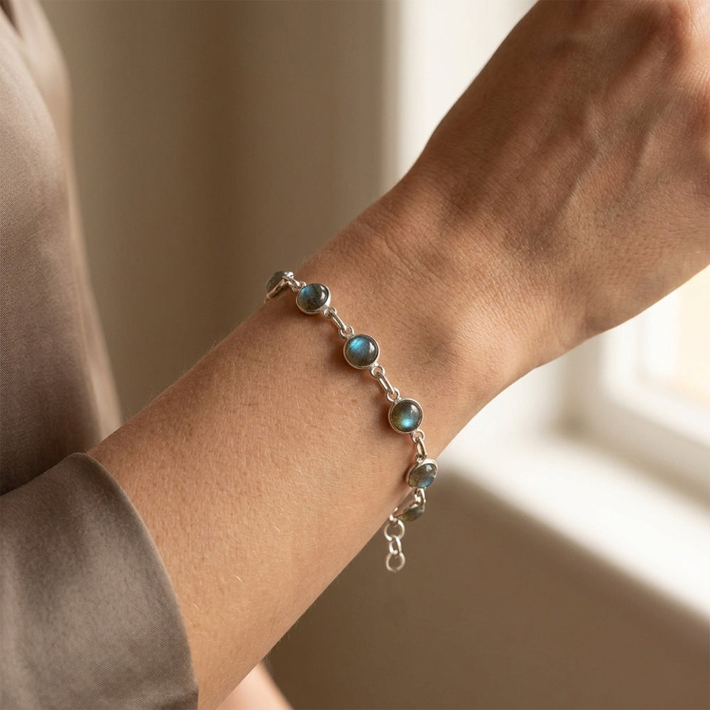 Labradorite sterling silver bracelet