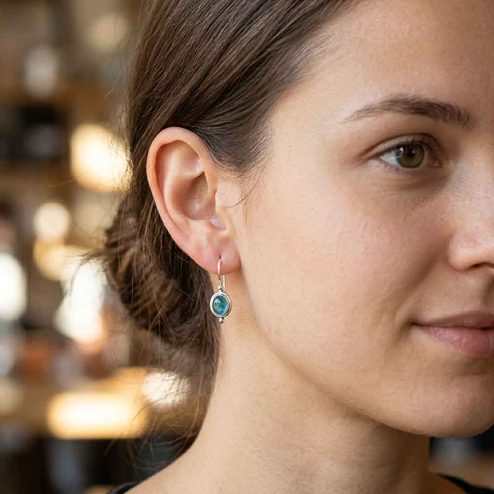 Boucles d’oreilles apatite en argent massif 925