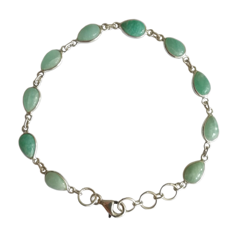 Bracelet amazonite en argent massif 925