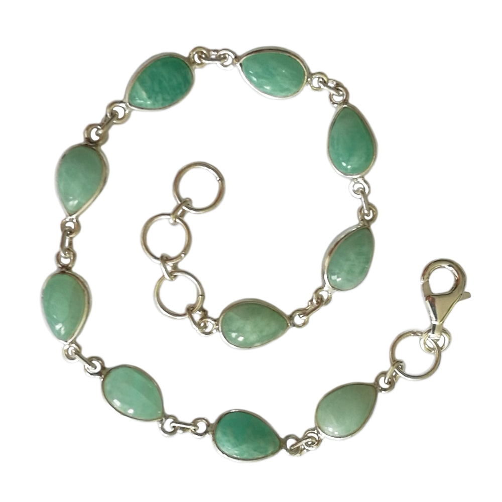 Bracelet amazonite en argent massif 925