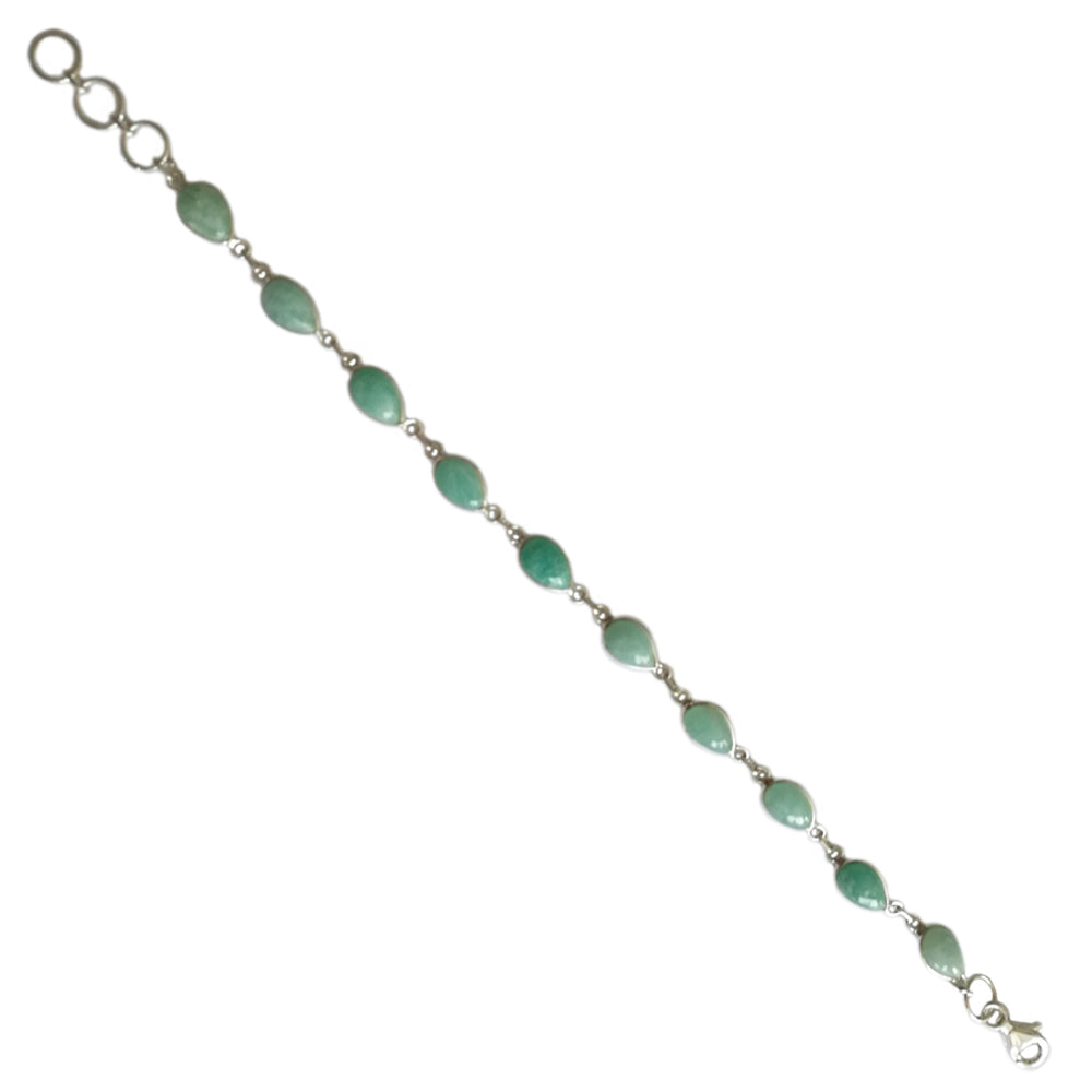 Bracelet amazonite en argent massif 925