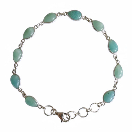 Bracelet amazonite en argent massif 925