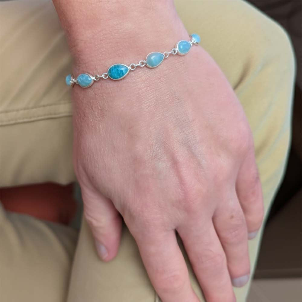 Amazonite sterling silver bracelet