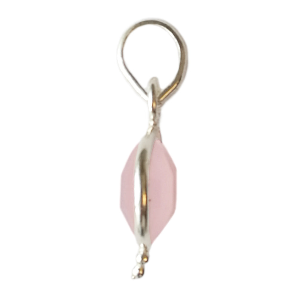 Pendentif quartz rose en argent massif 925