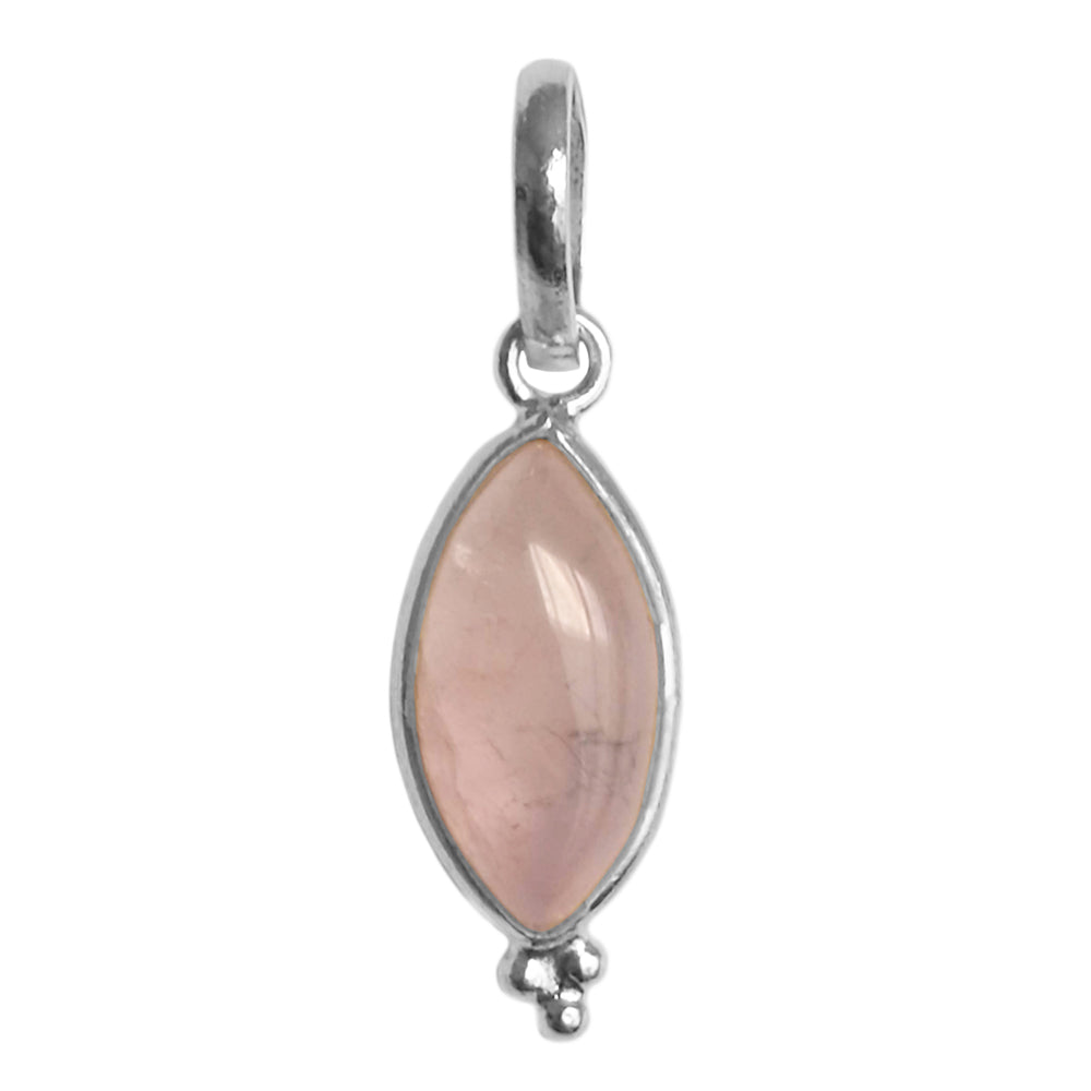 Pendentif quartz rose en argent massif 925