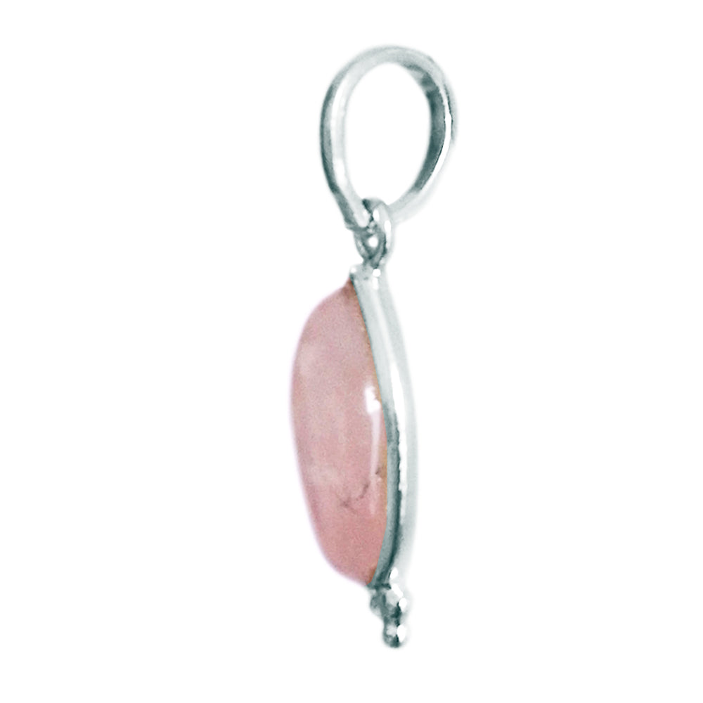 Pendentif quartz rose en argent massif 925