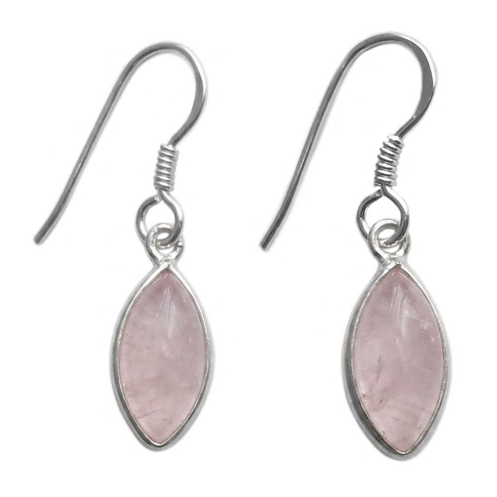 Boucles d’oreilles quartz rose en argent massif 925