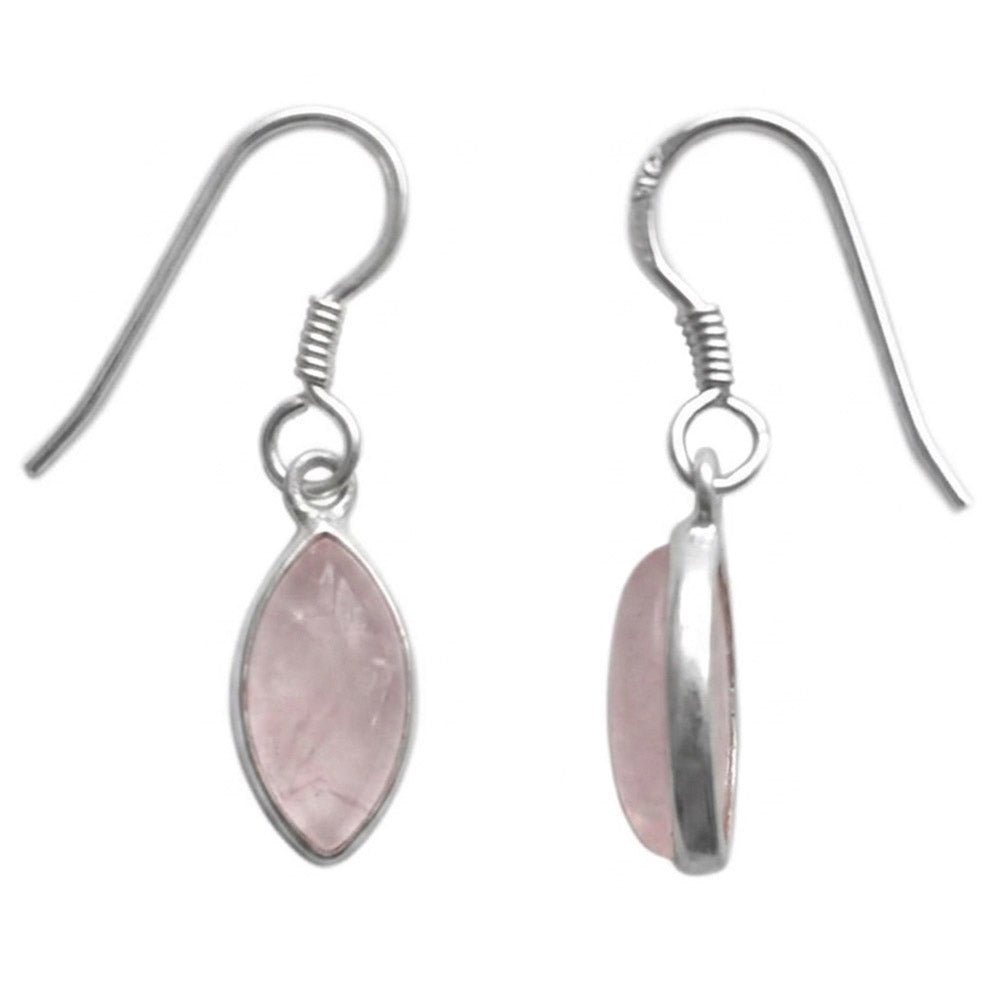 Boucles d’oreilles quartz rose en argent massif 925