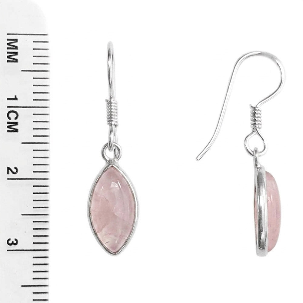 Boucles d’oreilles quartz rose en argent massif 925