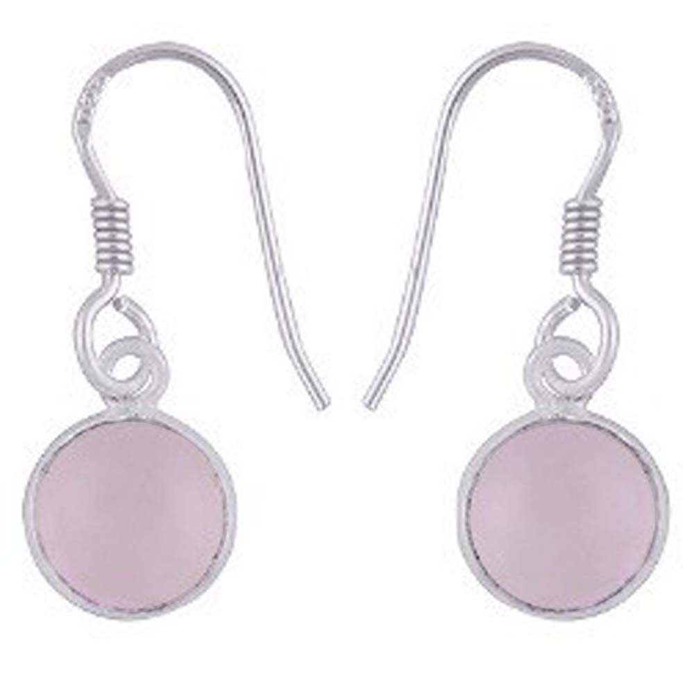 Rose quartz sterling silver earrings