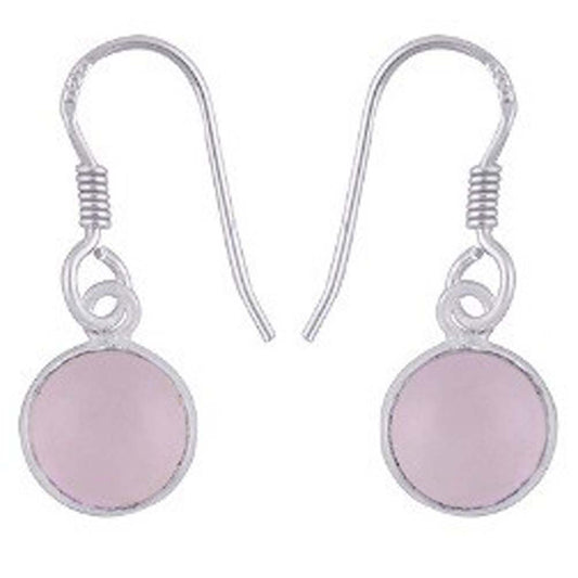 Rose quartz sterling silver earrings