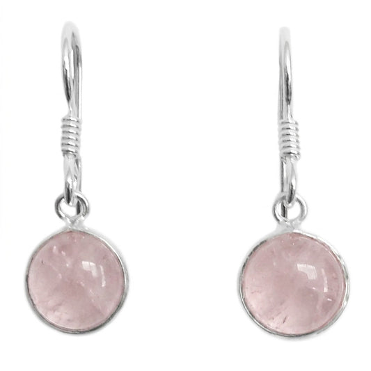 Boucles d’oreilles quartz rose en argent massif 925