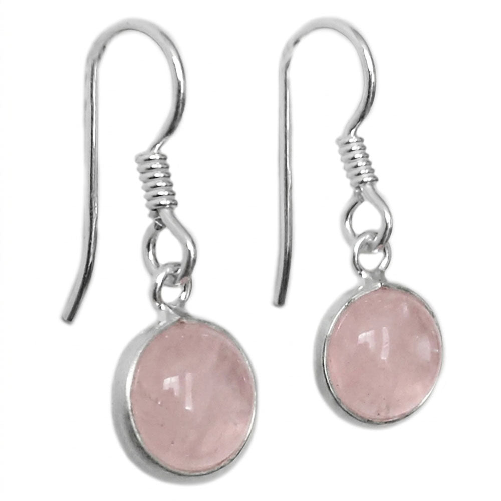 Boucles d’oreilles quartz rose en argent massif 925