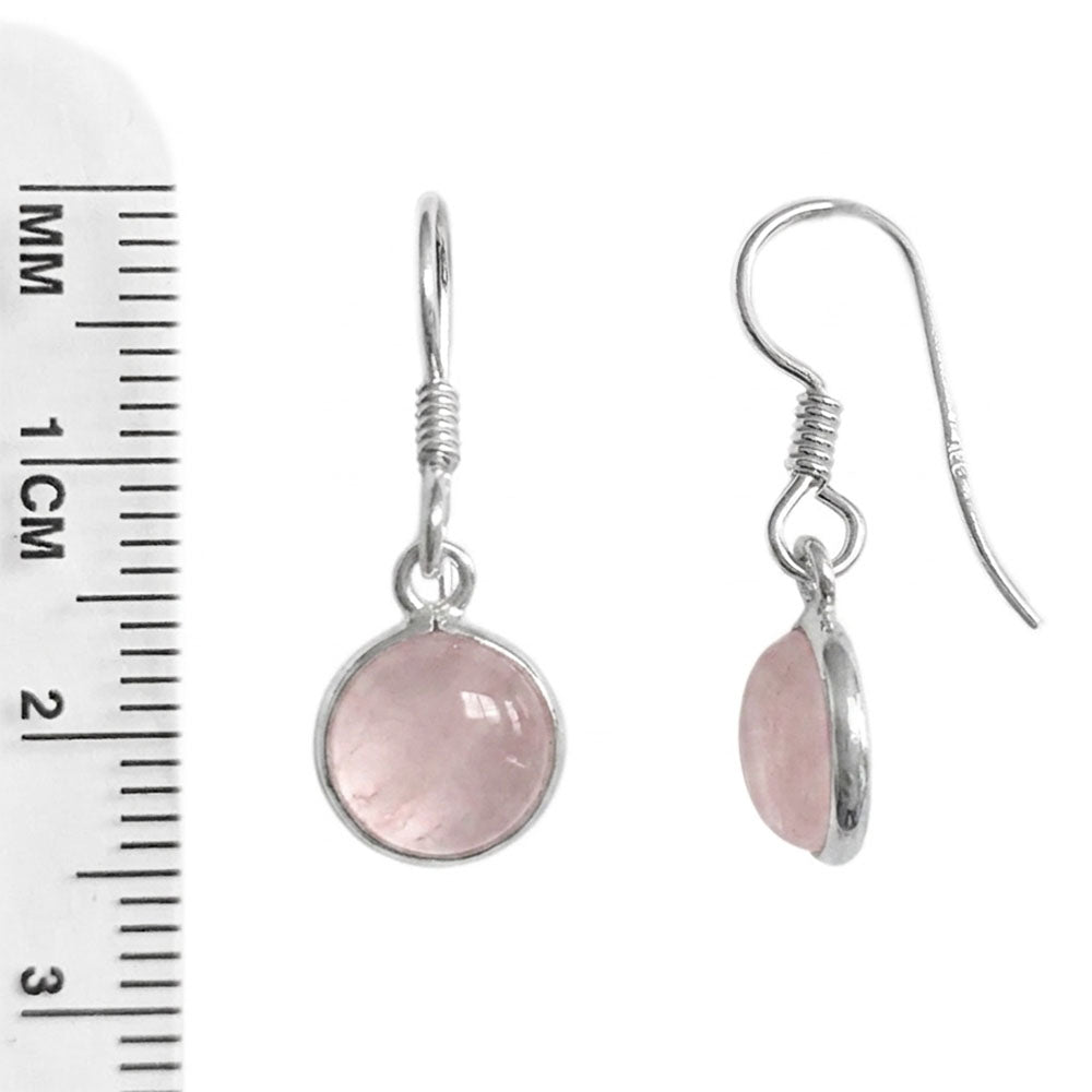 Boucles d’oreilles quartz rose en argent massif 925