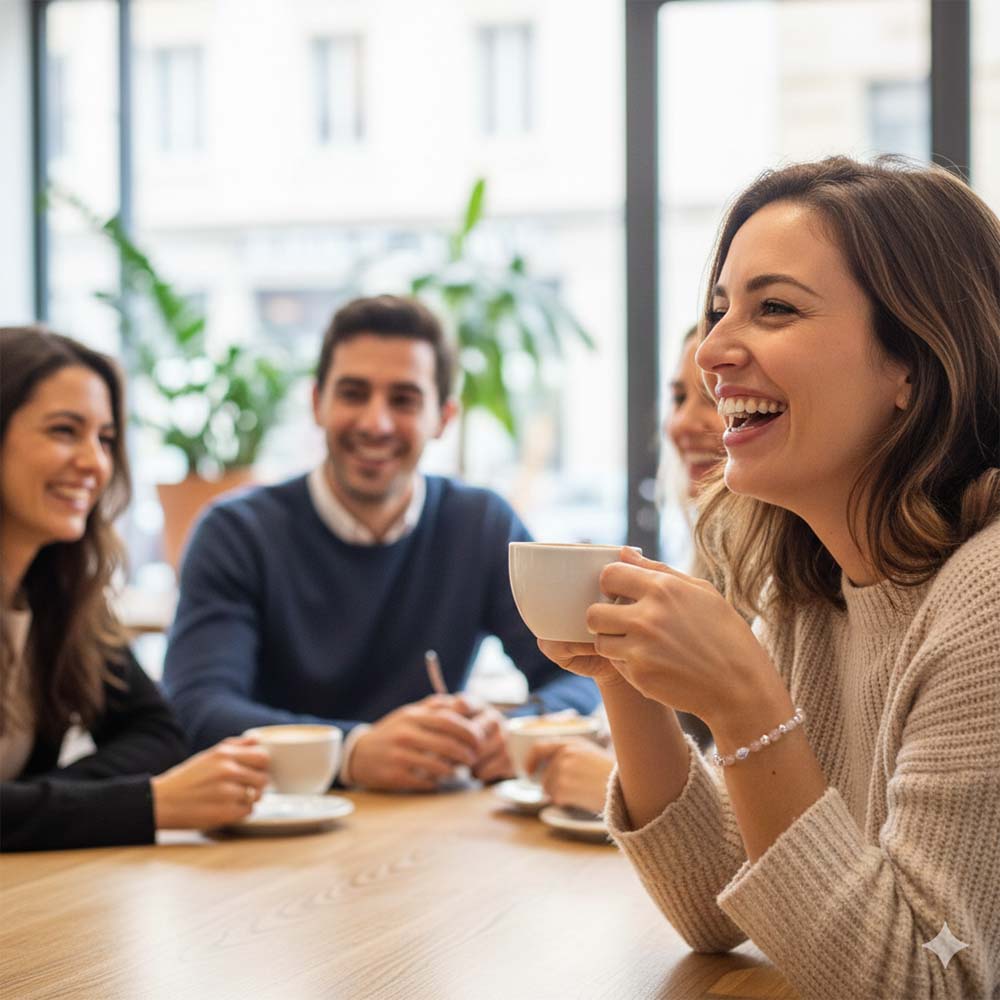 Bracelet quartz rose en argent massif 925