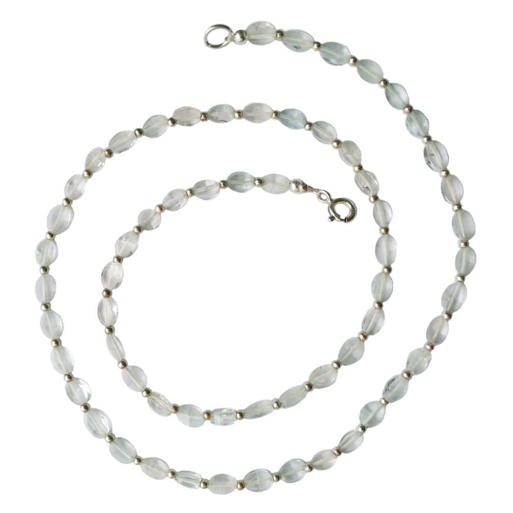 Collier aigue-marine en argent massif 925