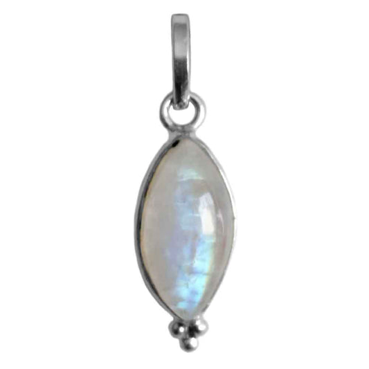 Rainbow moonstone sterling silver pendant