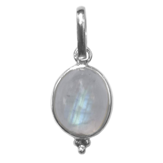 Rainbow moonstone sterling silver pendant