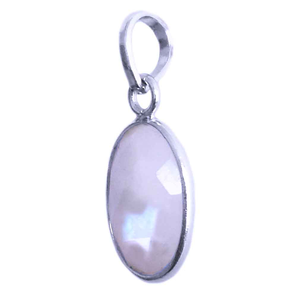 Rainbow moonstone pendant in sterling silver 925