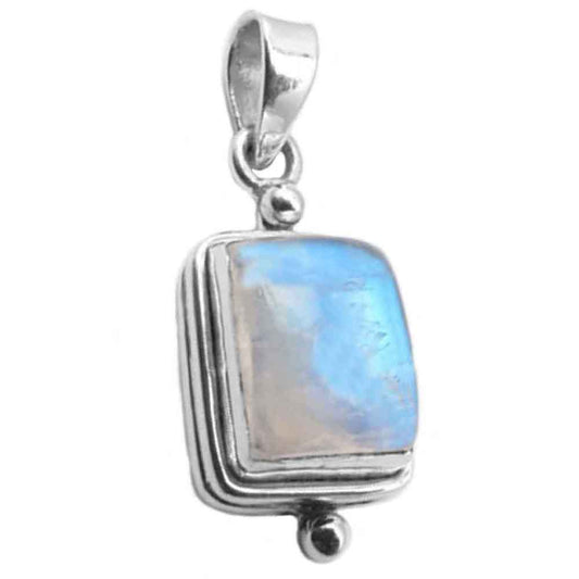 Rainbow moonstone sterling silver pendant