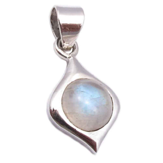 Rainbow moonstone sterling silver pendant