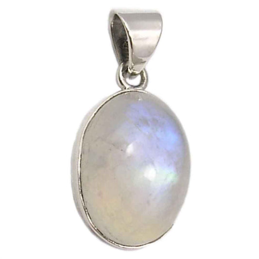 Rainbow moonstone sterling silver pendant