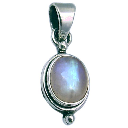 Rainbow moonstone sterling silver pendant