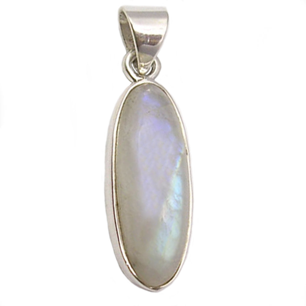 Rainbow moonstone pendant in sterling silver 925