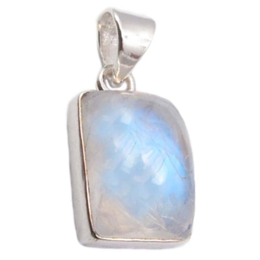 Rainbow moonstone sterling silver pendant