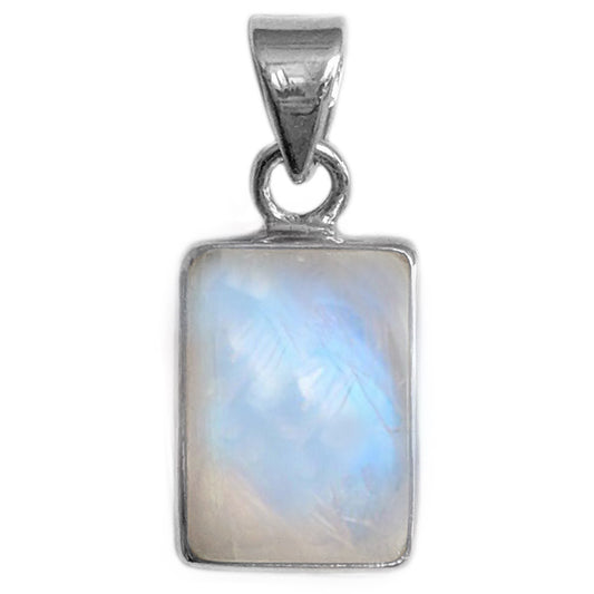 Rainbow moonstone sterling silver pendant