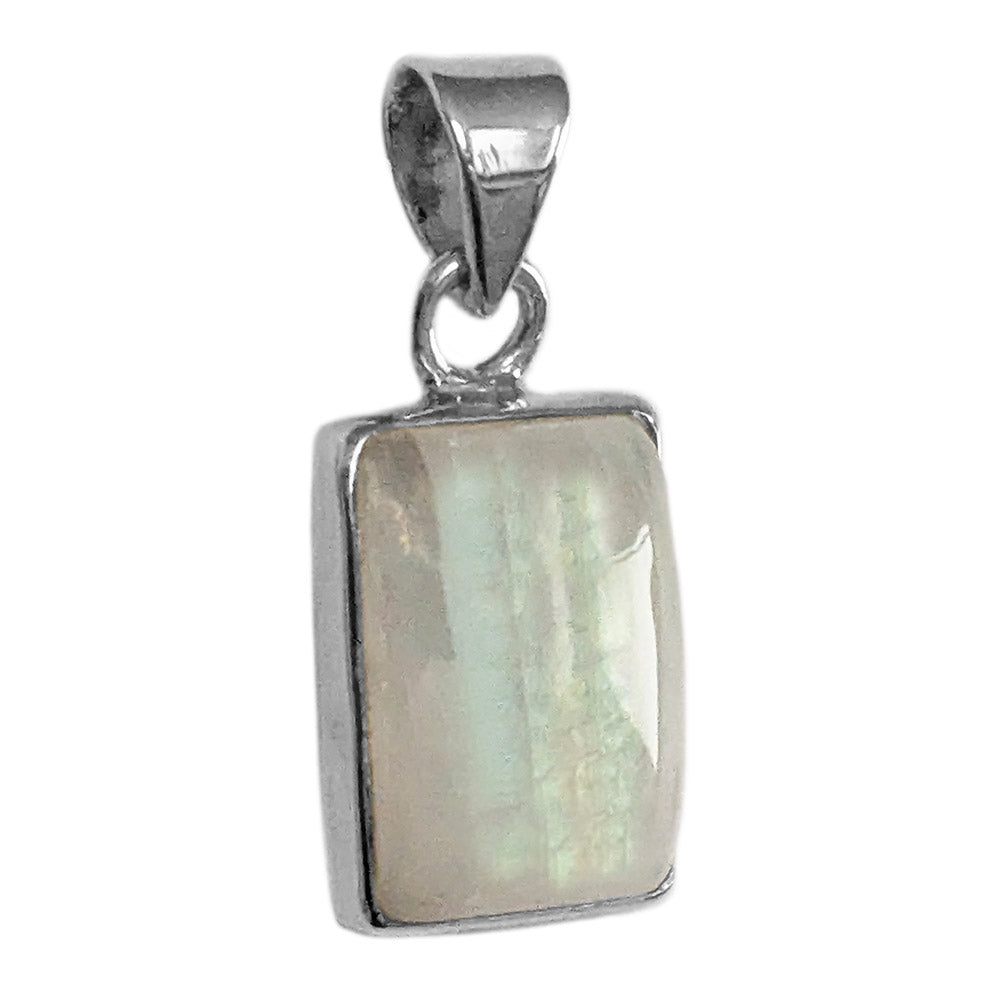 Rainbow moonstone sterling silver pendant