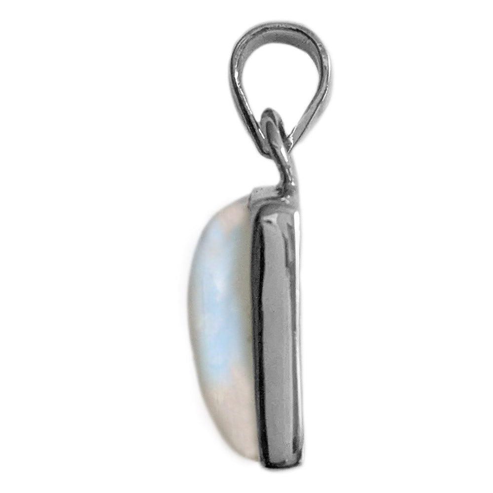 Rainbow moonstone sterling silver pendant
