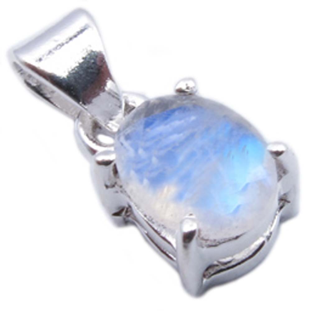 Rainbow moonstone sterling silver pendant