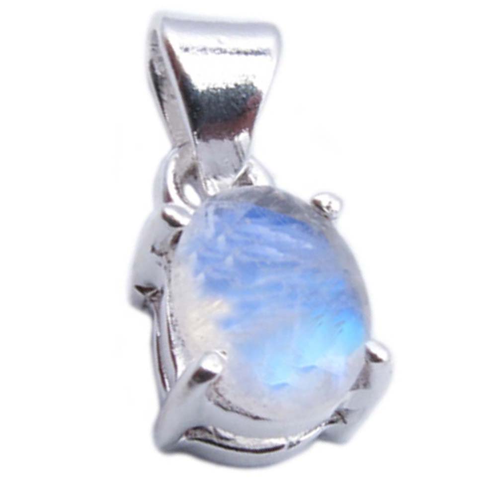 Rainbow moonstone sterling silver pendant