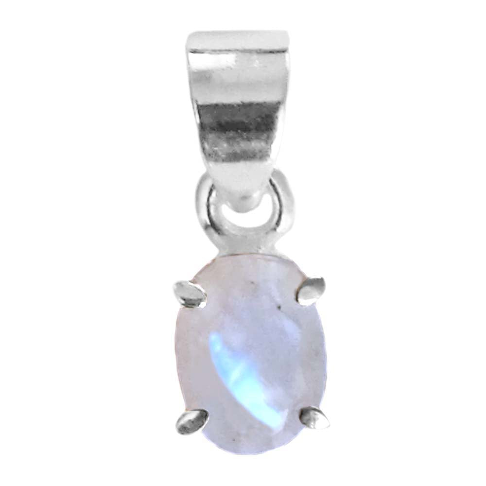 Rainbow moonstone sterling silver pendant