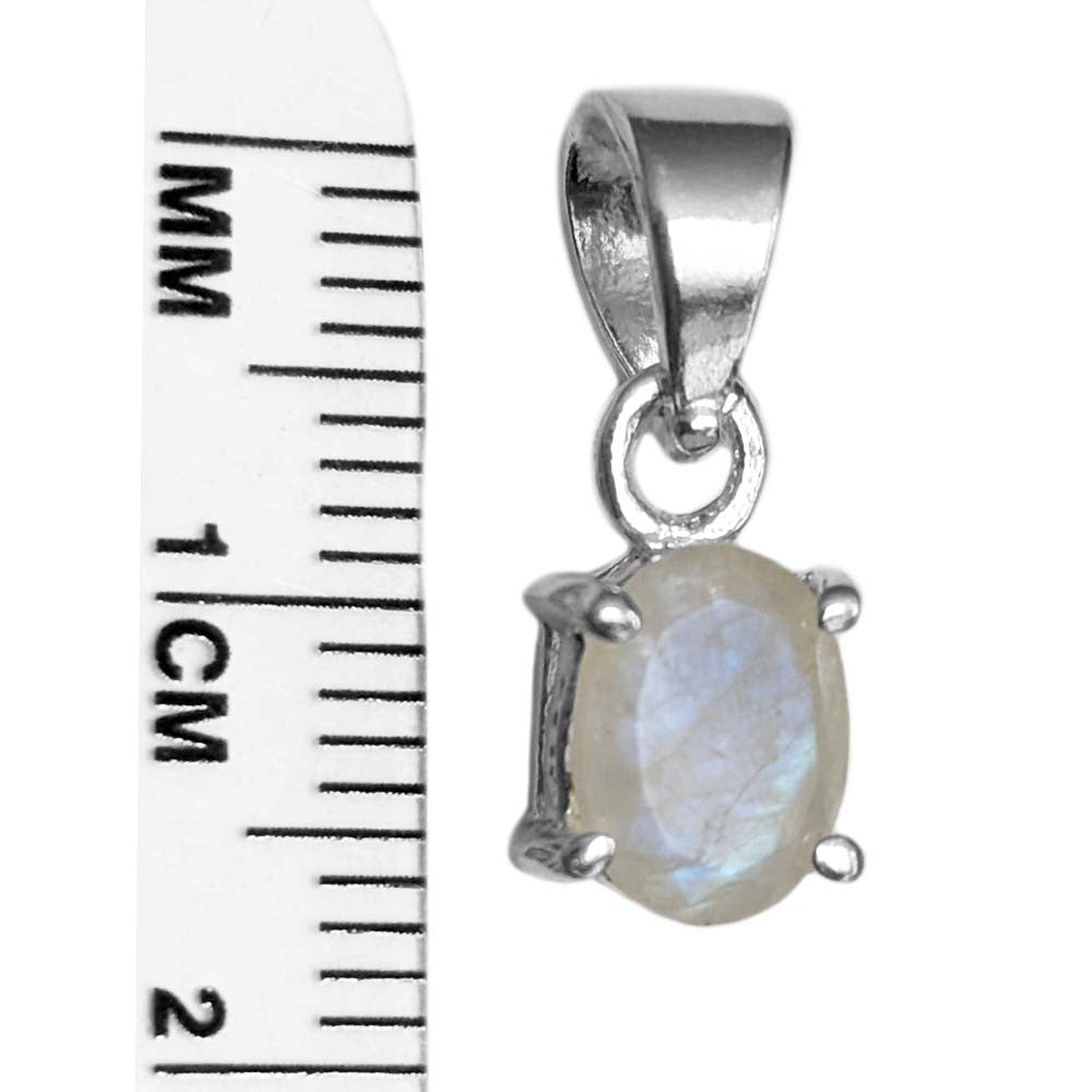 Rainbow moonstone sterling silver pendant