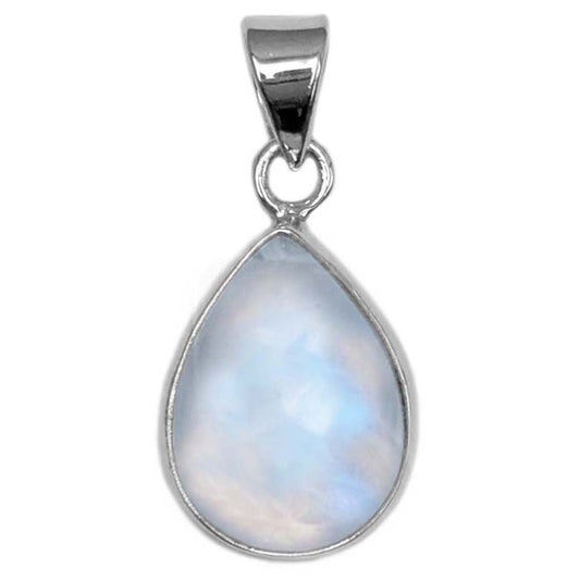 Rainbow moonstone sterling silver pendant