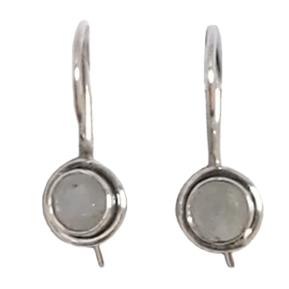 Boucles d’oreilles pierre de lune arc-en-ciel en argent massif 925