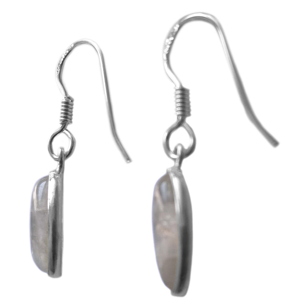 Boucles d’oreilles pierre de lune arc-en-ciel en argent massif 925