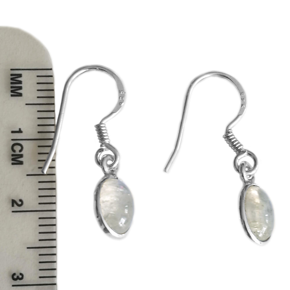 Boucles d’oreilles pierre de lune arc-en-ciel en argent massif 925